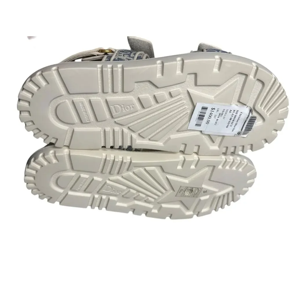 Christian Dior NIB Dioract Oblique Jacquard Sandal in Chambray Size 39 - Picture 13 of 15